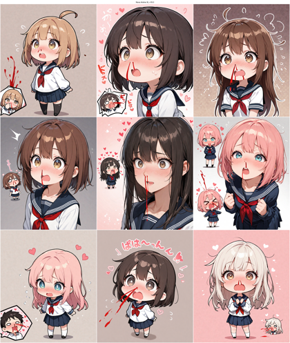 Nova Anime XL v18.0 - 鼻血のキャラクターを表現するプロンプト、画像生成結果:画像2