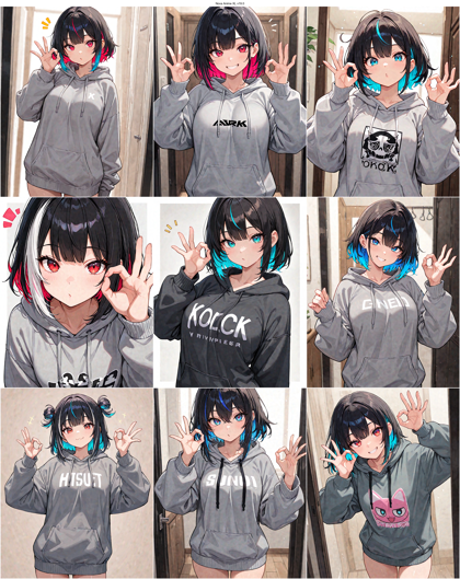 Nova Anime XL v19.0 - OKのサインをするポーズのプロンプト、画像生成結果:画像2
