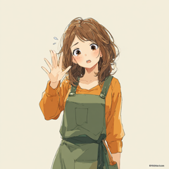 片手で謝るポーズ (メンゴのポーズ) を表現するプロンプト、画像生成結果:画像11