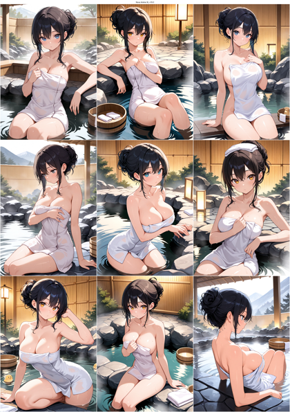 Nova Anime XL v19.0 - 温泉、露天風呂のシーンを表現するプロンプト、画像生成結果:画像2