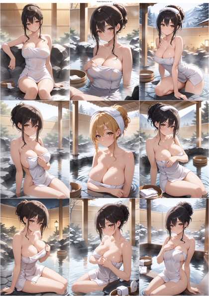 Prefect illustrious XL v8.0 - 温泉、露天風呂のシーンを表現するプロンプト、画像生成結果:画像3