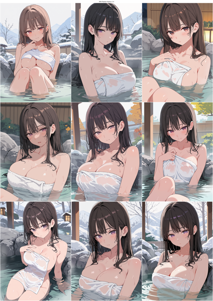 RIN Flanime Anima v1.4 - 温泉、露天風呂のシーンを表現するプロンプト、画像生成結果:画像8