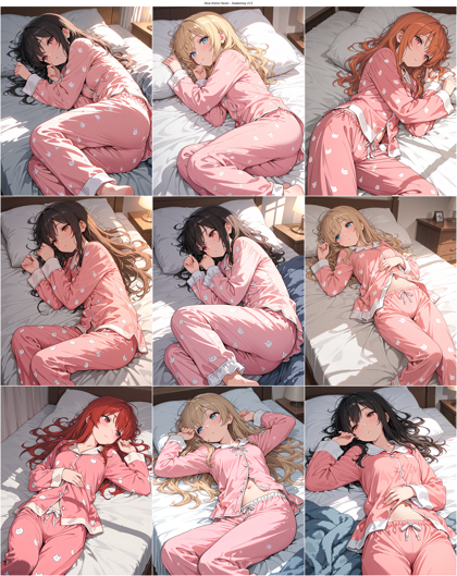 Alcai Anime Haven - Awakening v3.0 - パジャマを着ているキャラクターのプロンプト、画像生成結果:画像16