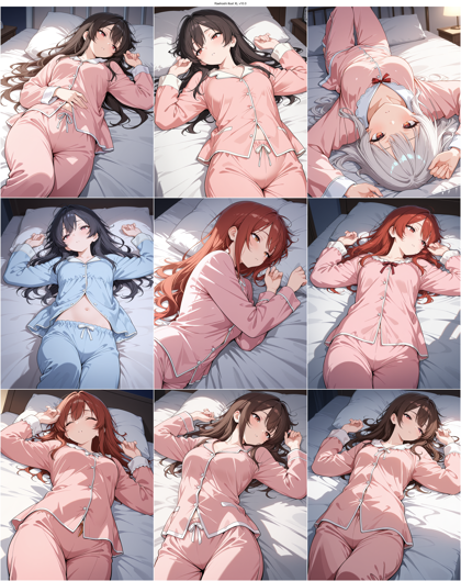 Raehoshi illust XL v10.0 - パジャマを着ているキャラクターのプロンプト、画像生成結果:画像12