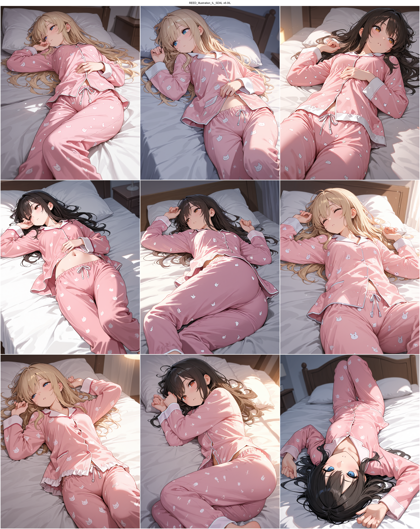 REED_Illustration_IL_SDXL v6.0IL - パジャマを着ているキャラクターのプロンプト、画像生成結果:画像15