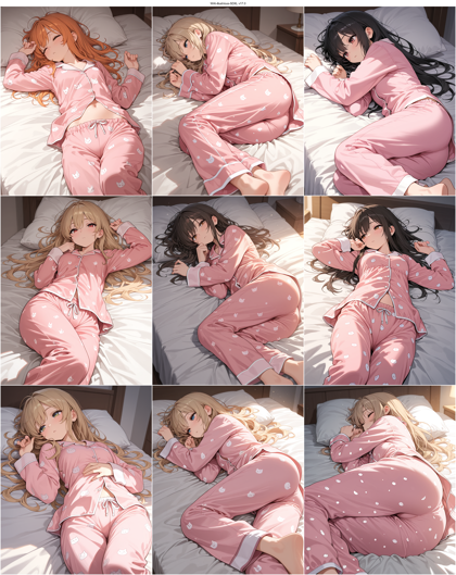 WAI-illustrious-SDXL v17.0 - パジャマを着ているキャラクターのプロンプト、画像生成結果:画像9