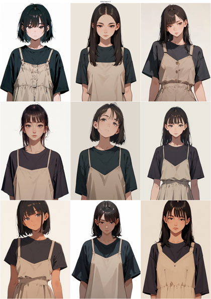 Anima base-v1.0 - シャツの上にストラップ ワンピースを着ているファッションを表現するプロンプト、画像生成結果:画像5