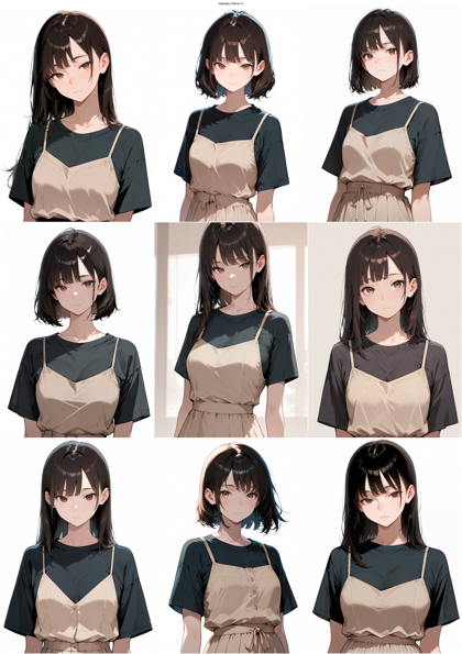 Hassaku Anima v1 - シャツの上にストラップ ワンピースを着ているファッションを表現するプロンプト、画像生成結果:画像7