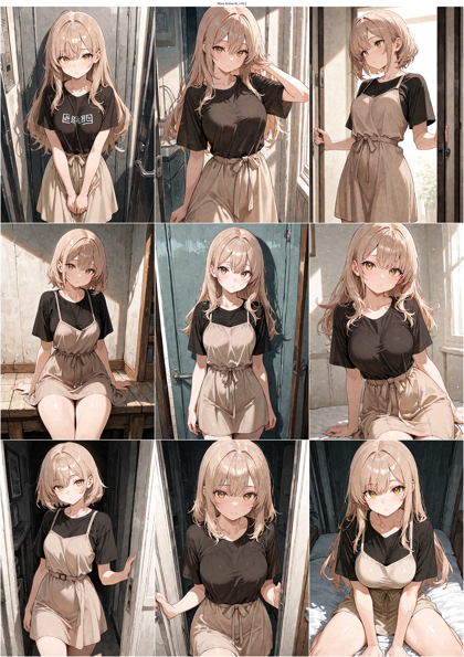 Nova Anime XL v19.0 - シャツの上にストラップ ワンピースを着ているファッションを表現するプロンプト、画像生成結果:画像2