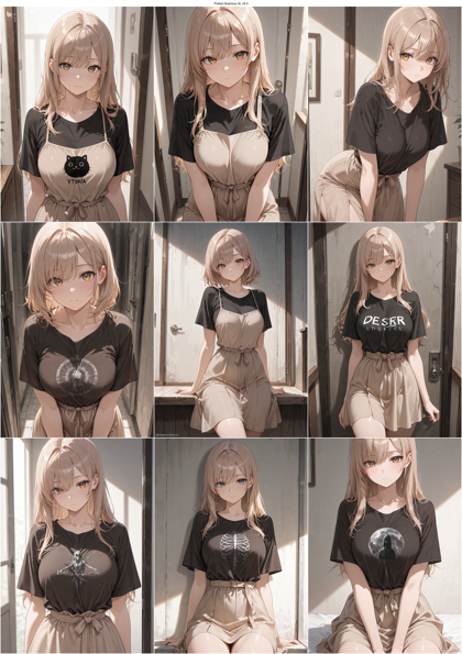 Prefect illustrious XL v8.0 - シャツの上にストラップ ワンピースを着ているファッションを表現するプロンプト、画像生成結果:画像3