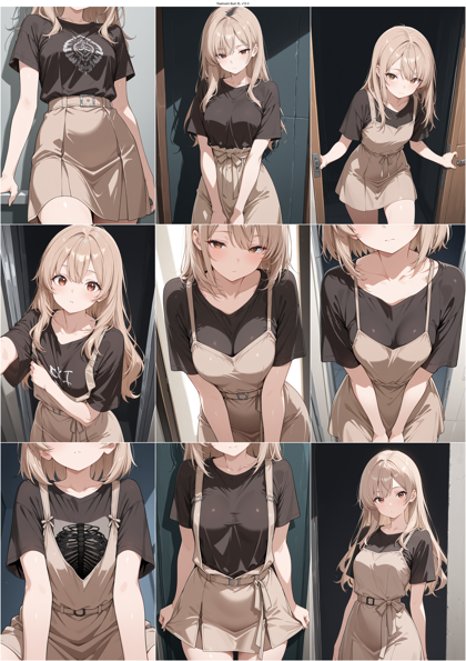Raehoshi illust XL v10.0 - シャツの上にストラップ ワンピースを着ているファッションを表現するプロンプト、画像生成結果:画像4