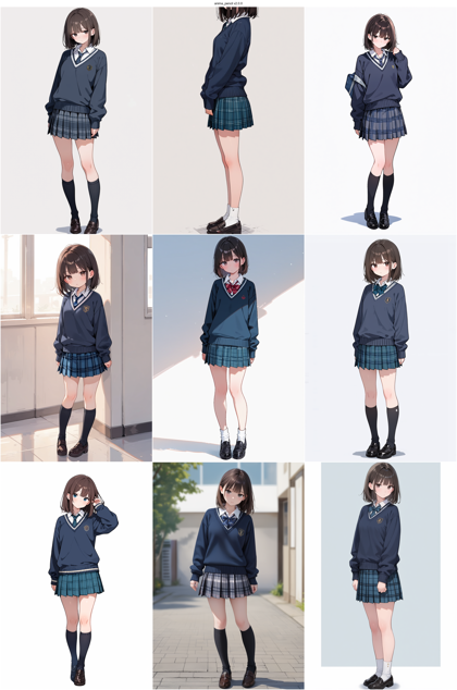 anima_pencil v2.0.0 - チェック柄のスカートを表現するプロンプト、画像生成結果:画像15