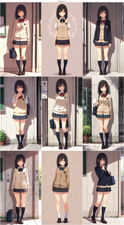 Hakushi Mix v1.41 - チェック柄のスカートを表現するプロンプト、画像生成結果:画像8