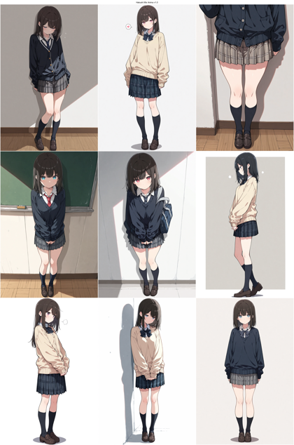 Hakushi Mix Anima v1.0 - チェック柄のスカートを表現するプロンプト、画像生成結果:画像16