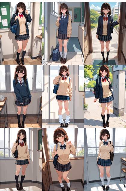 Nova Anime AM v2.5 - チェック柄のスカートを表現するプロンプト、画像生成結果:画像13