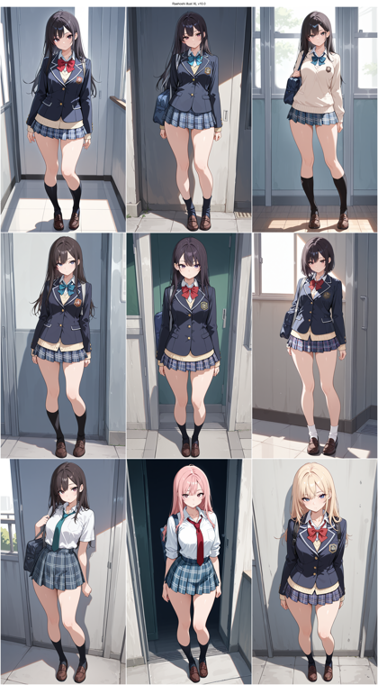 Raehoshi illust XL v10.0 - チェック柄のスカートを表現するプロンプト、画像生成結果:画像4