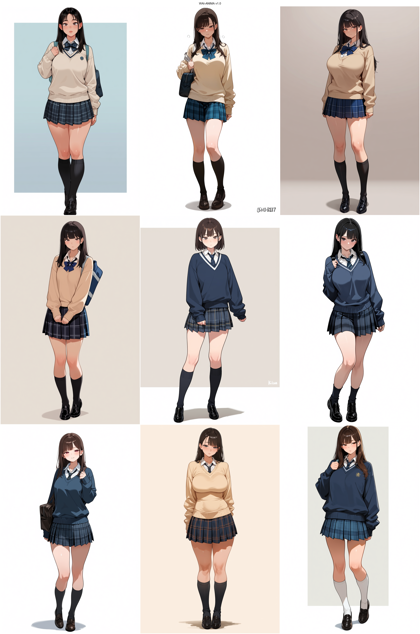 WAI-ANIMA v1.0 - チェック柄のスカートを表現するプロンプト、画像生成結果:画像14