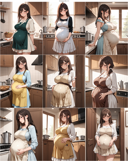 WAI-illustrious-SDXL v17.0 - 妊娠しているキャラクター、妊婦を表現するプロンプト、画像生成結果:画像1