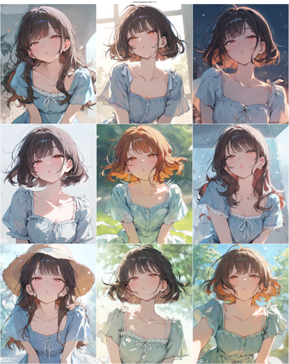 Anima-snowstyle remix v1.0 - 口をすぼめる表情のプロンプト、画像生成結果:画像12