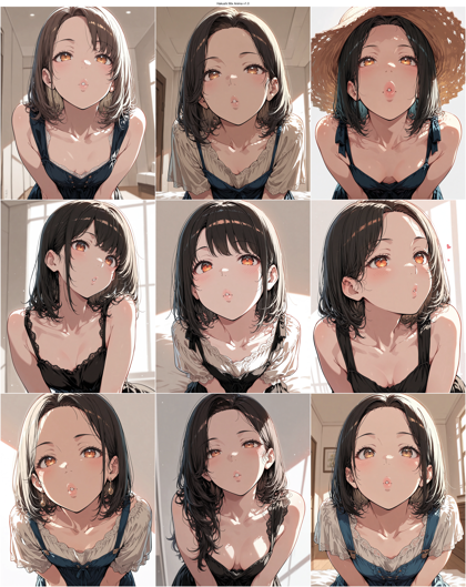 Hakushi Mix Anima v1.0 - 口をすぼめる表情のプロンプト、画像生成結果:画像9