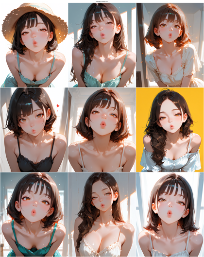 Hassaku Anima v1.1 - 口をすぼめる表情のプロンプト、画像生成結果:画像6