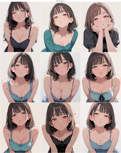 RIN Flanime Anima v1.0 - 口をすぼめる表情のプロンプト、画像生成結果:画像11