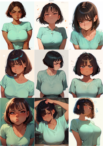 Anima-2.9B v1.0 - ふくれっ面、頬を膨らませた表情のプロンプト、画像生成結果:画像2