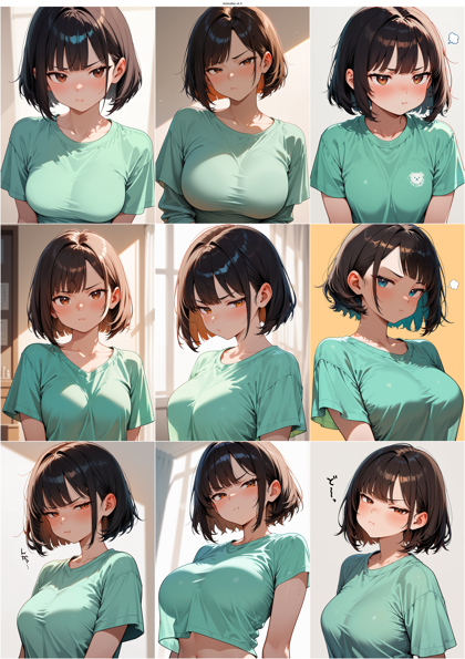 AnimaIka v4.5 - ふくれっ面、頬を膨らませた表情のプロンプト、画像生成結果:画像4