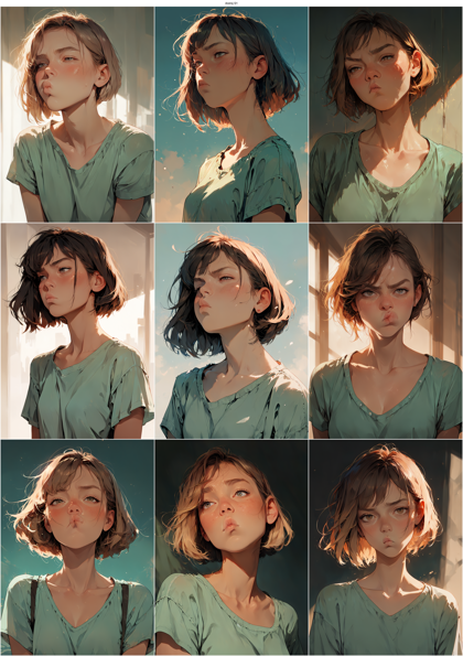 Animij S1 - ふくれっ面、頬を膨らませた表情のプロンプト、画像生成結果:画像8