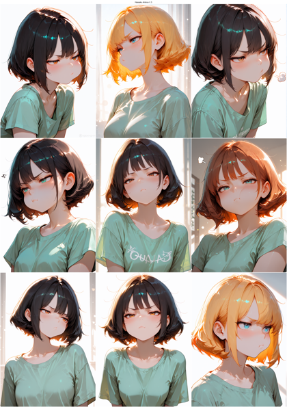 Hassaku Anima v1.3 - ふくれっ面、頬を膨らませた表情のプロンプト、画像生成結果:画像3