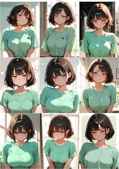 Nova Anime AM v4.0 - ふくれっ面、頬を膨らませた表情のプロンプト、画像生成結果:画像5
