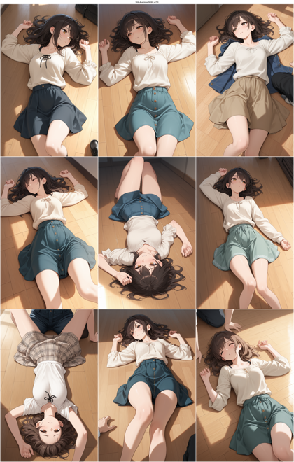 WAI-illustrious-SDXL v17.0 - 人物を押し倒しているシーンを表現するプロンプト、画像生成結果:画像1