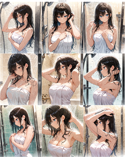 Nova Anime XL v19.0 - シャワーシーンを表現するプロンプト、画像生成結果:画像2