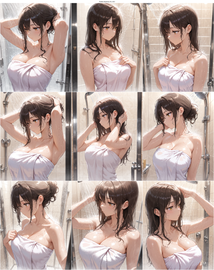 Prefect illustrious XL v8.0 - シャワーシーンを表現するプロンプト、画像生成結果:画像3
