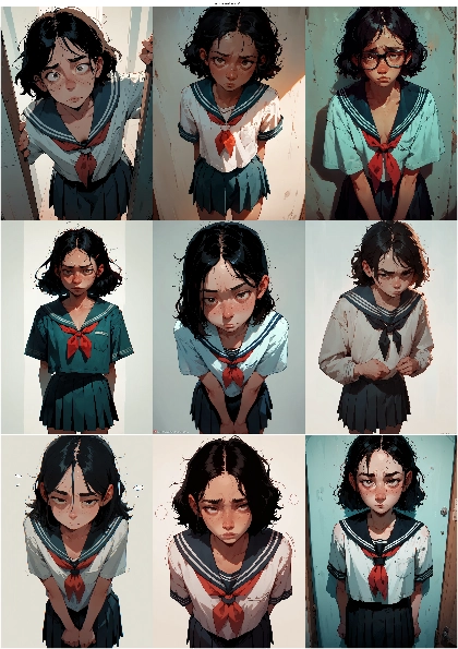 Anima aesthetic-v1.1 - 脇役キャラクター、地味なキャラクターを表現するプロンプト、画像生成結果:画像7