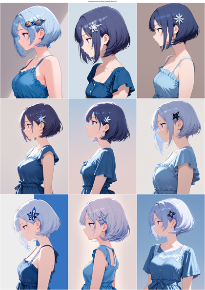 Diving-Illustrious Flat Anime Paradigm Shift v6.3 - 横顔を表現するプロンプト、画像生成結果:画像5