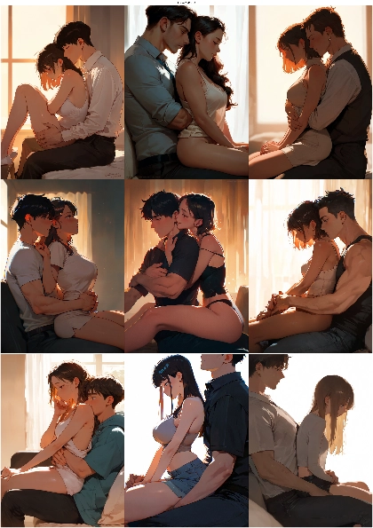 Anima-2.9B v1.0 - 膝の上にキャラクターが座るシーンのプロンプト、画像生成結果:画像2