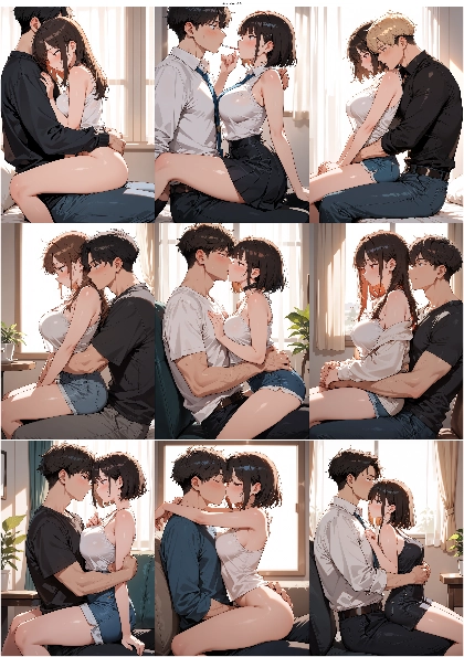AnimaIka v4.8 - 膝の上にキャラクターが座るシーンのプロンプト、画像生成結果:画像4