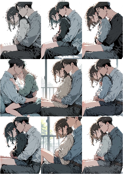 Confound Atelier JetMix - 膝の上にキャラクターが座るシーンのプロンプト、画像生成結果:画像6