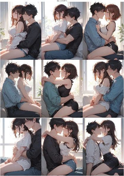 Indigo Void Furry Anima v1.2 - 膝の上にキャラクターが座るシーンのプロンプト、画像生成結果:画像8