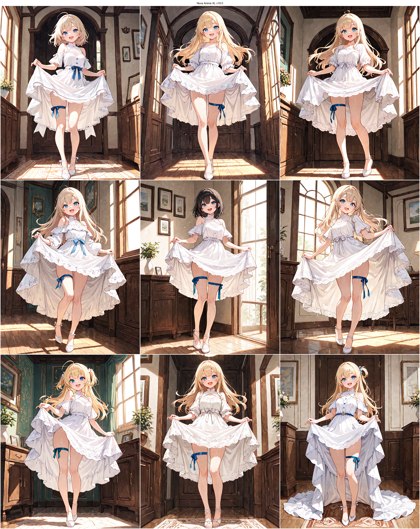 Nova Anime XL v19.0 - スカートをたくし上げるポーズのプロンプト、画像生成結果:画像2