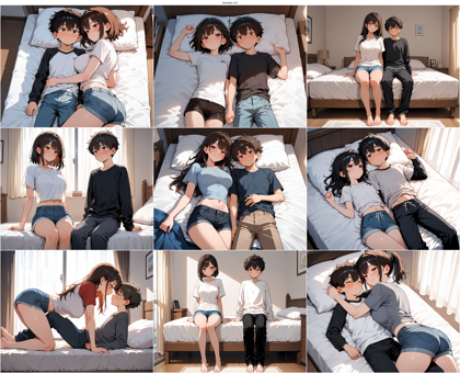 AnimaIka v4.6 - 添い寝のシーンを表現するプロンプト、画像生成結果:画像4