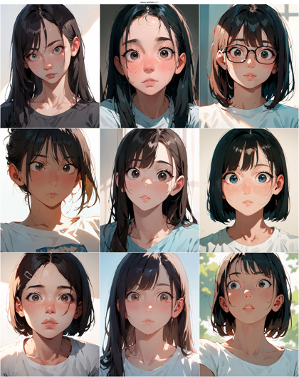 Anima aesthetic-v1.1 - 瞳が上瞼に隠されない目を表現するプロンプト、画像生成結果:画像2