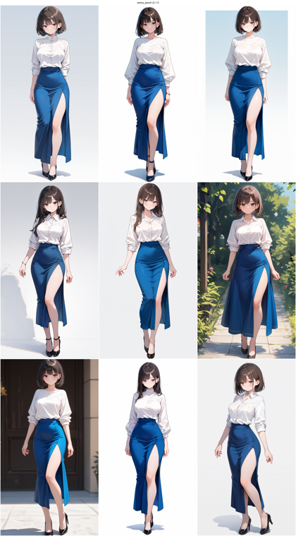 anima_pencil v2.1.0 - スリットスカートのプロンプト、画像生成結果:画像10