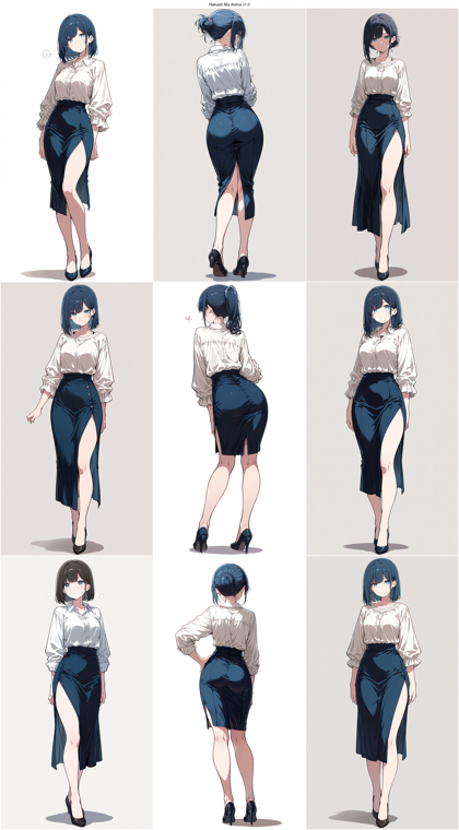 Hakushi Mix Anima v1.0 - スリットスカートのプロンプト、画像生成結果:画像9