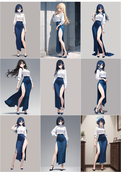WAI-illustrious-SDXL v17.0 - スリットスカートのプロンプト、画像生成結果:画像1