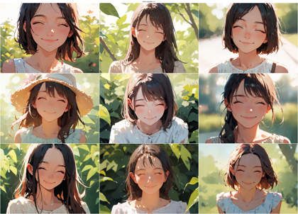 Anima aesthetic-v1.1 - にっこりした笑顔を表現するプロンプト、画像生成結果:画像1