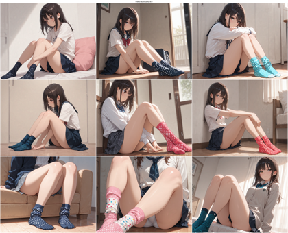 Prefect illustrious XL v8.0 - 靴下を表現するプロンプト、画像生成結果:画像3