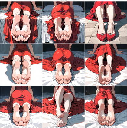 Confound Atelier JetMix - 足の裏を見せているポーズを表現するプロンプト、画像生成結果:画像15