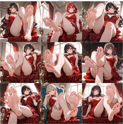 Nova Anime AM v5.0:2.9B - 足の裏を見せているポーズを表現するプロンプト、画像生成結果:画像11